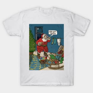 Funny Retro Santa Claus' Visit At Christmas Eve T-Shirt